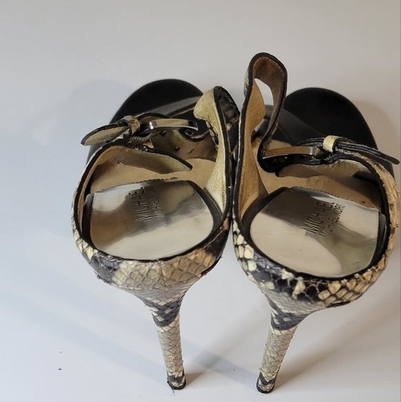 Michael Kors Beverly Snakeskin Mules Sandals - Picture 2 of 9